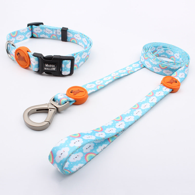 3-Piece Cute Pet Collar and Leash Suit