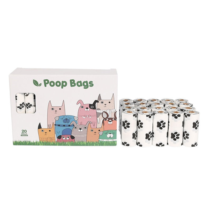 White Footprint Biodegradable Pet Dog Poop Bags