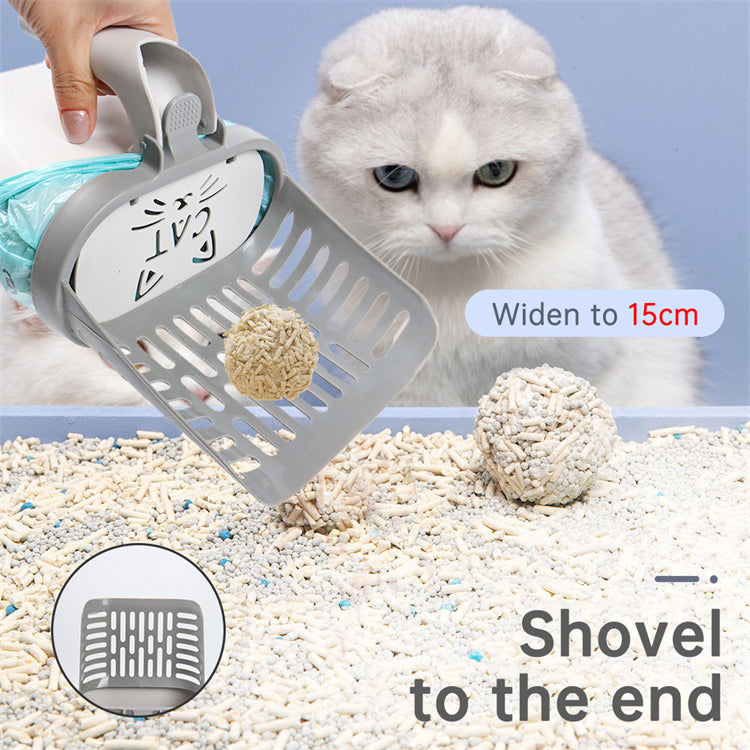 Integrated cat litter shovel