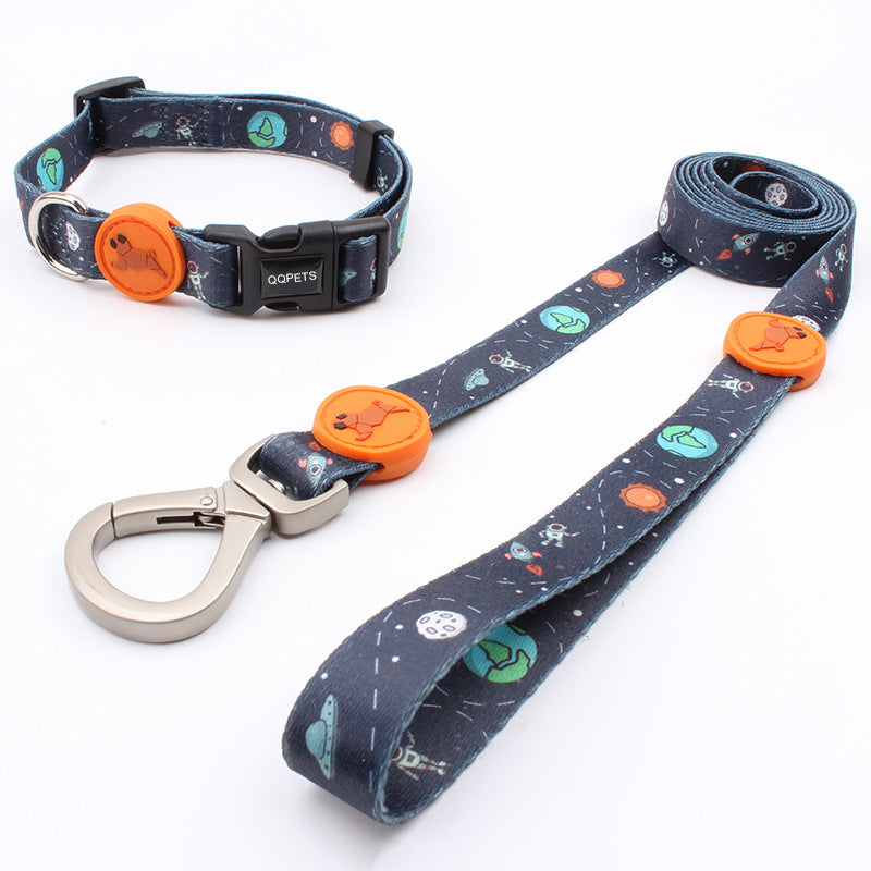 3-Piece Cute Pet Collar and Leash Suit