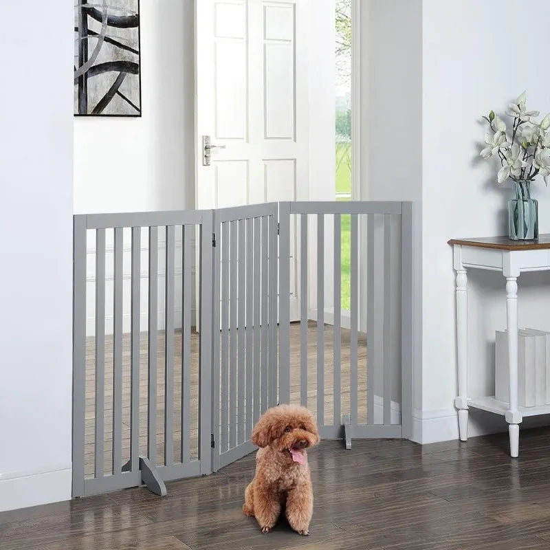 Free Standing Pet Gate for Dog Cat Baby, Foldable Home Pet Fence