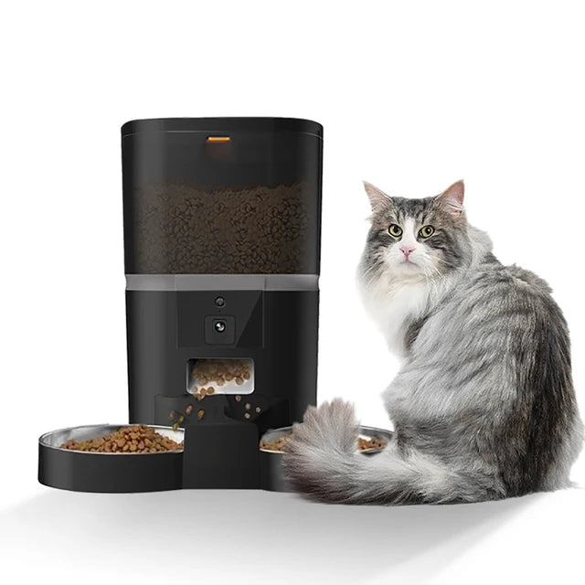 Large Capacity Intelligent Automatic Pet Feeder with Camera