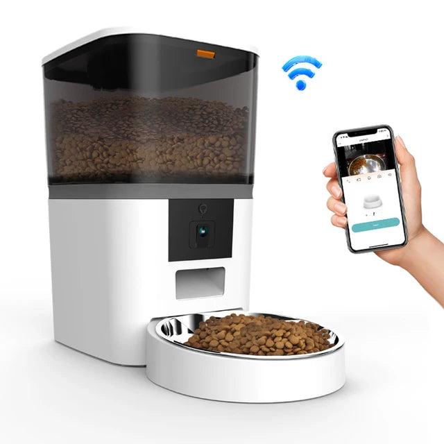 Large Capacity Intelligent Automatic Pet Feeder with Camera