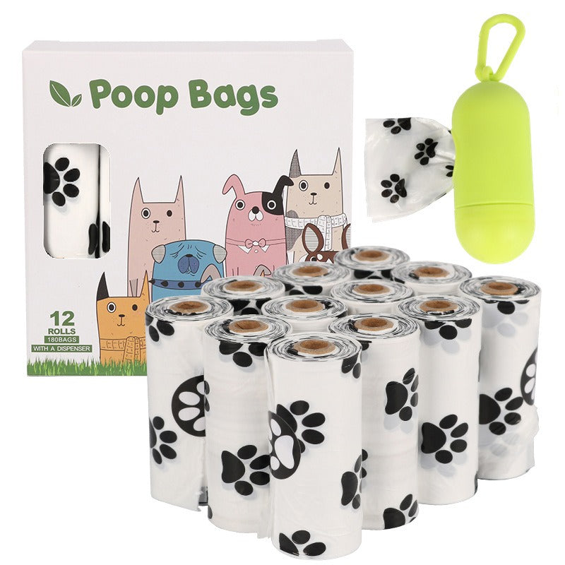 White Footprint Biodegradable Pet Dog Poop Bags