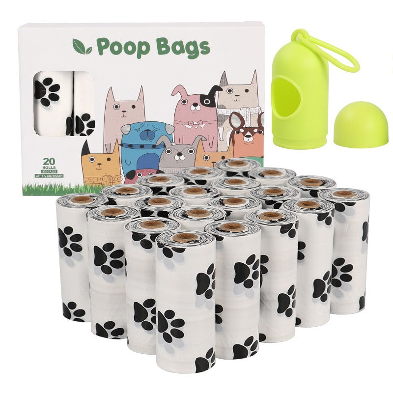 White Footprint Biodegradable Pet Dog Poop Bags