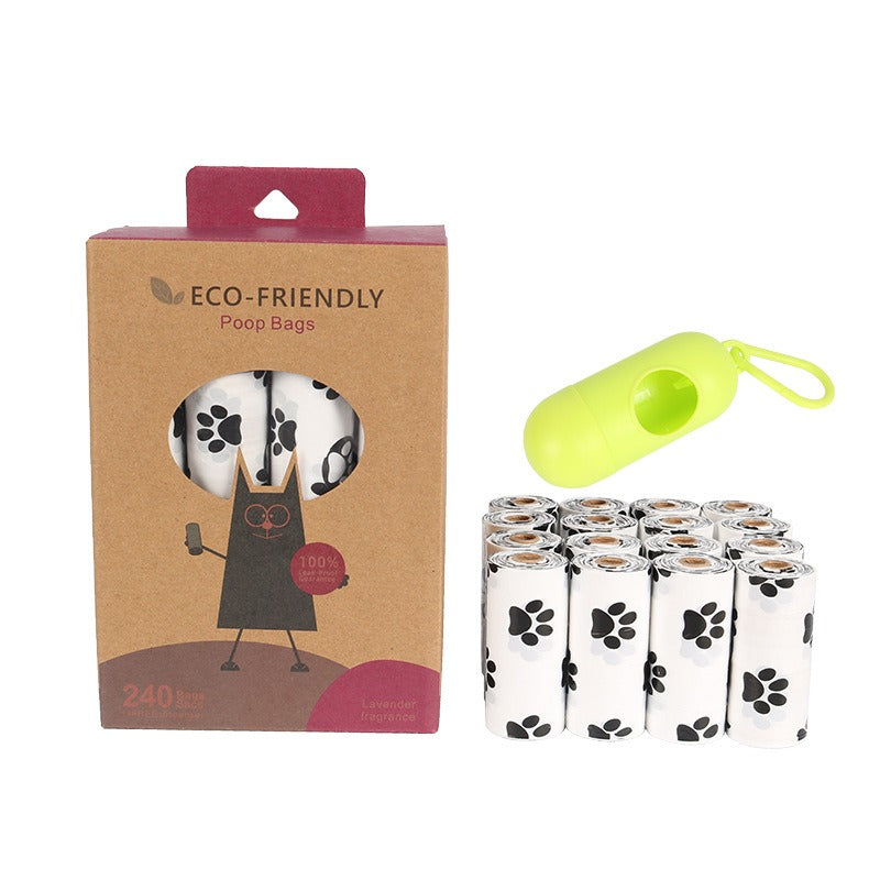 White Footprint Biodegradable Pet Dog Poop Bags