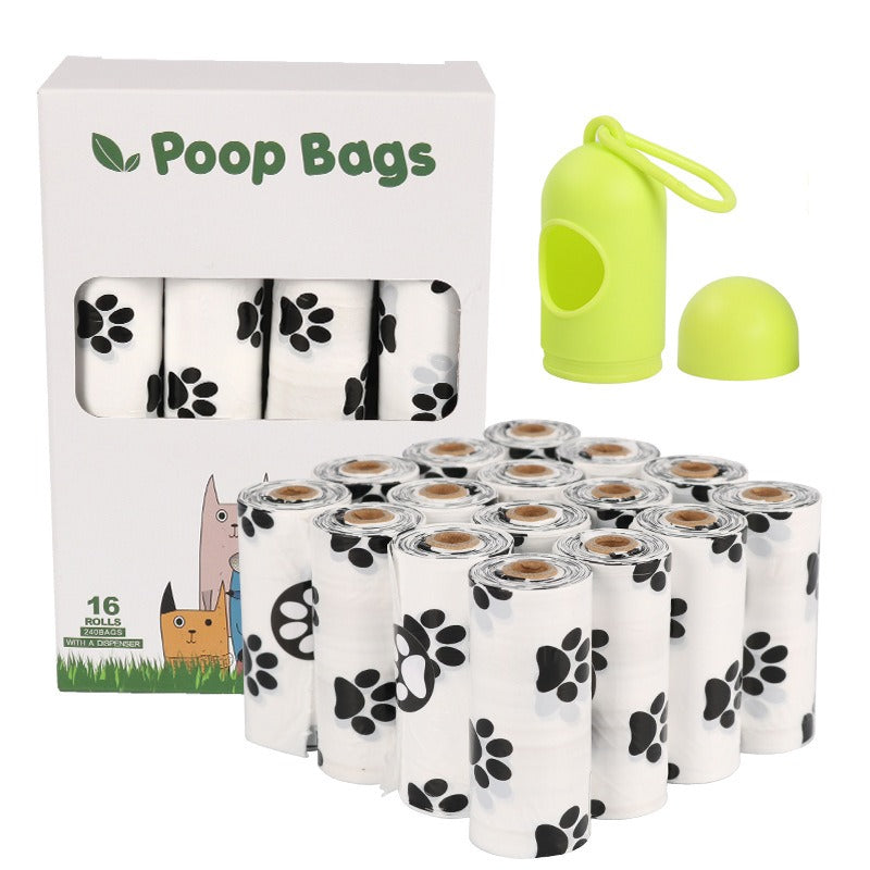 White Footprint Biodegradable Pet Dog Poop Bags