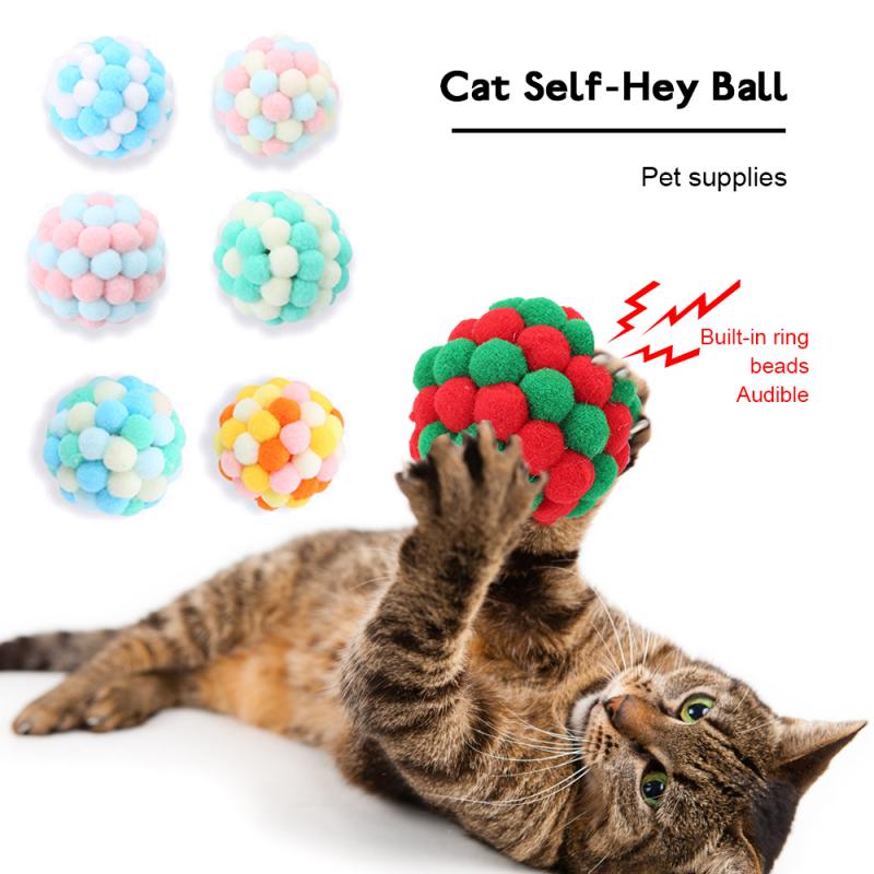 Plush Cat Ball with Sound Beads & Mint Scent