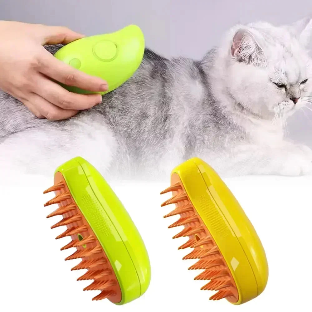 3-in-1 Electric Cat Steam Grooming, Massage & Hair Removal Comb