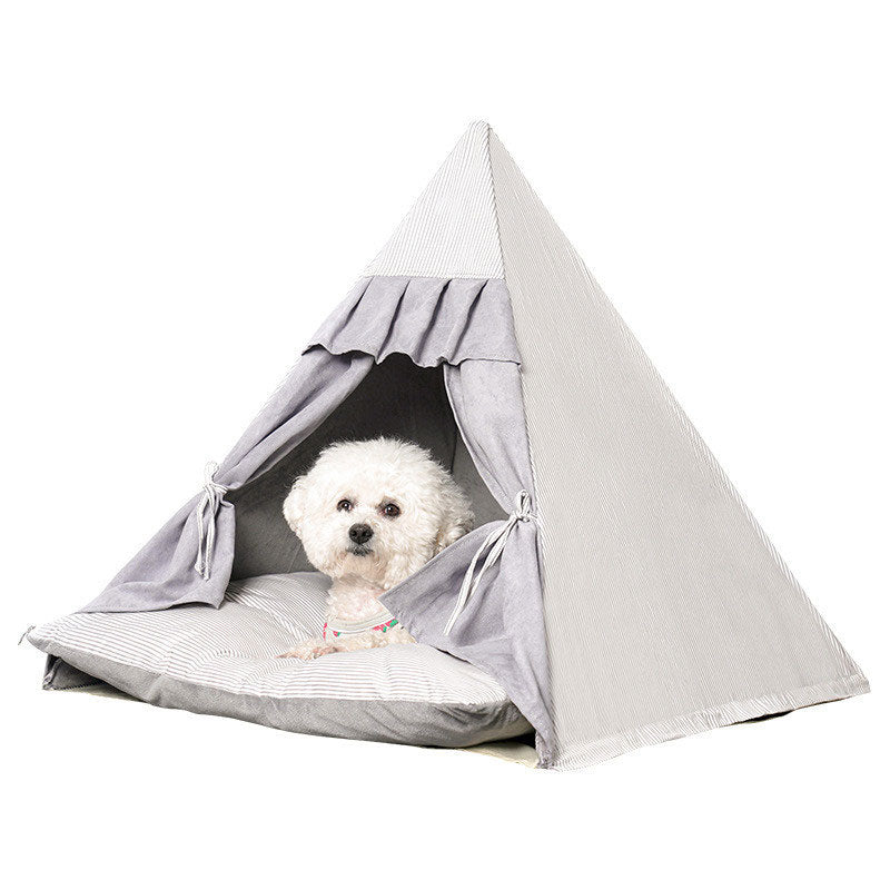 Foldable Semi-Enclosed Triangle Pet Tent