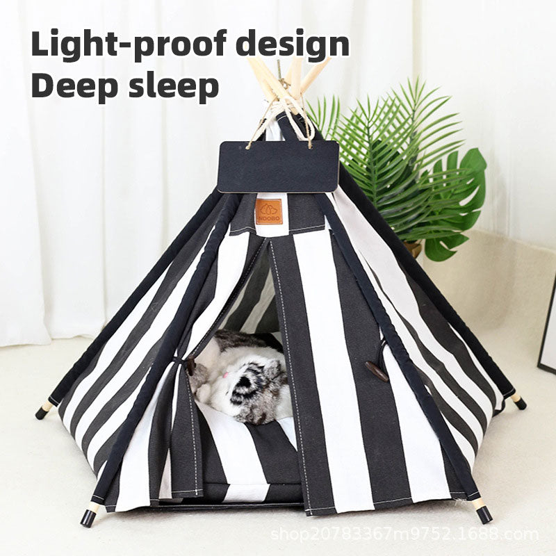 Cozy Pet Teepee Bed with Washable Cushion & Name Tag