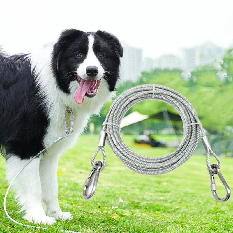 Heavy Duty Dog Tie Out Cable Leash for Dogs Under 150 lbs