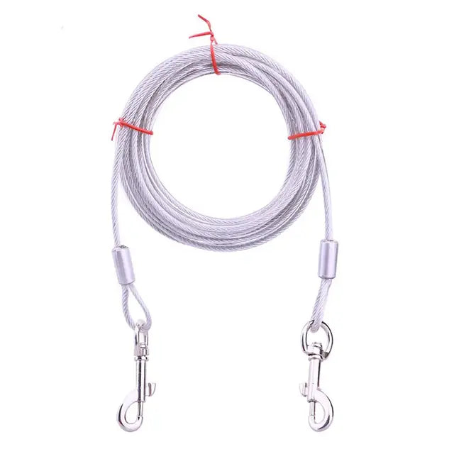 Dog Tie Out Steel Wire Leash for Outdoor Use