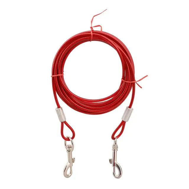 Dog Tie Out Steel Wire Leash for Outdoor Use