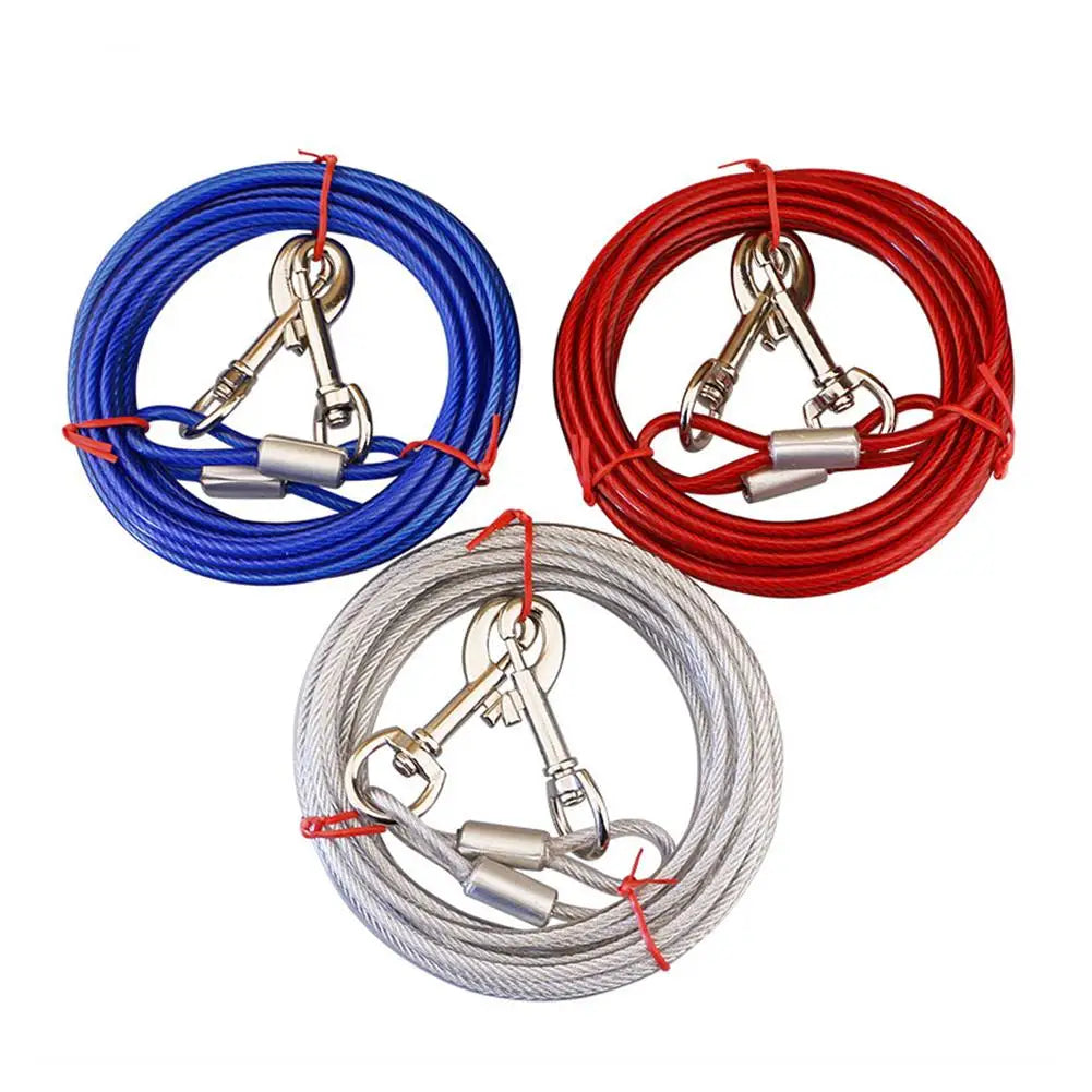 Dog Tie Out Steel Wire Leash for Outdoor Use