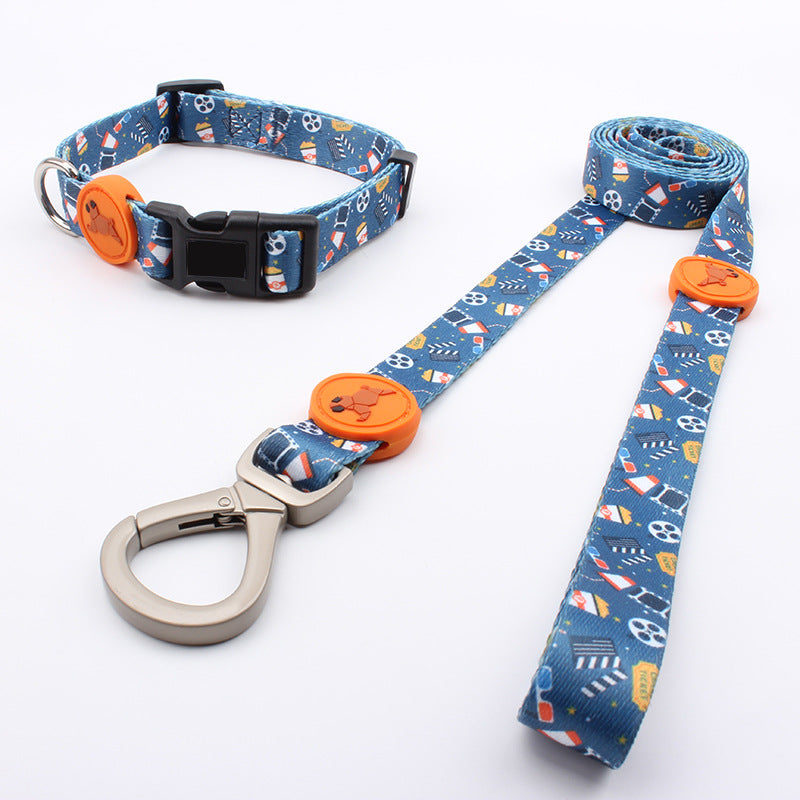 3-Piece Cute Pet Collar and Leash Suit