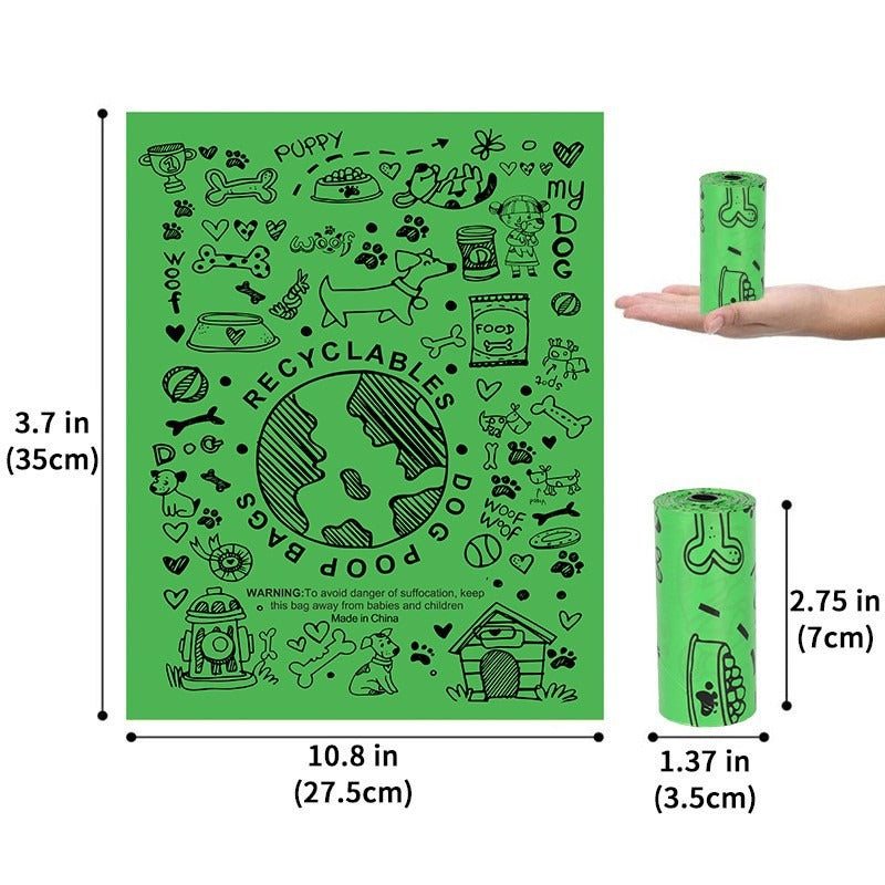 Biodegradable Printed Single Roll Pet Dog Poop Bag