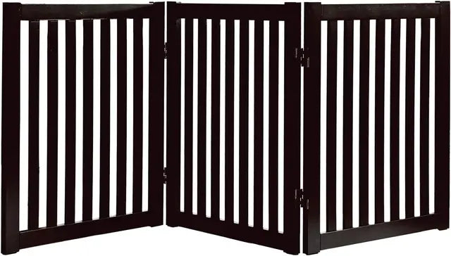 Freestanding Pet Gate - Foldable Indoor Wooden Dog & Puppy Fence