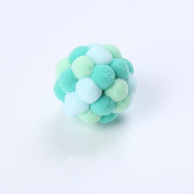 Colorful Plush Bouncy Cat Ball Toy