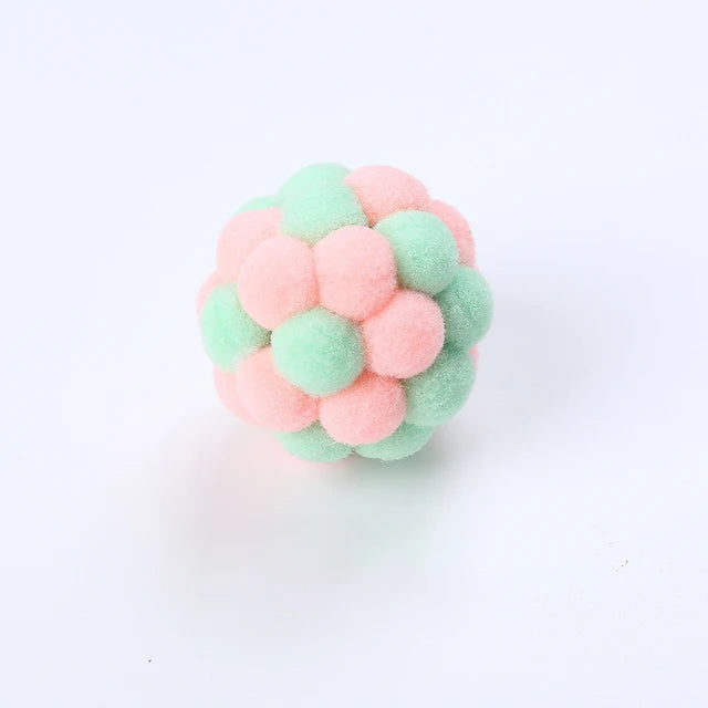 Colorful Plush Bouncy Cat Ball Toy