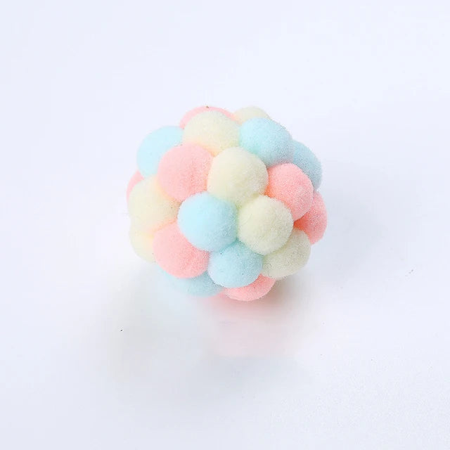 Colorful Plush Bouncy Cat Ball Toy