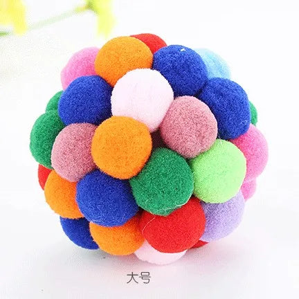 Colorful Plush Bouncy Cat Ball Toy