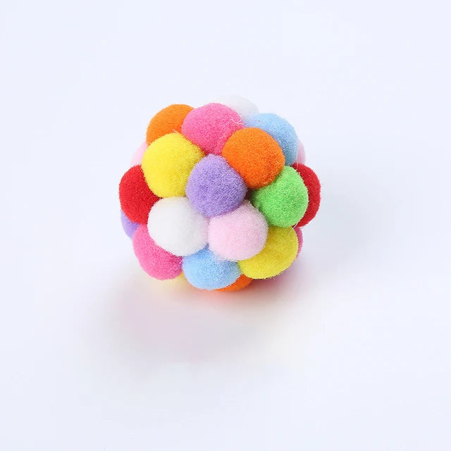 Colorful Plush Bouncy Cat Ball Toy