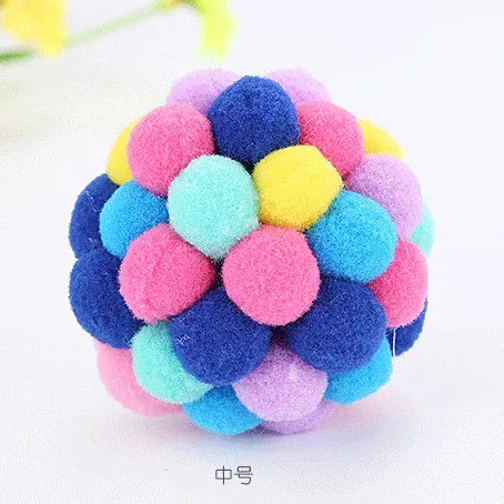 Colorful Plush Bouncy Cat Ball Toy