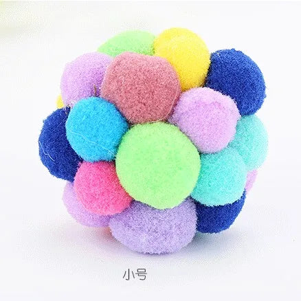 Colorful Plush Bouncy Cat Ball Toy