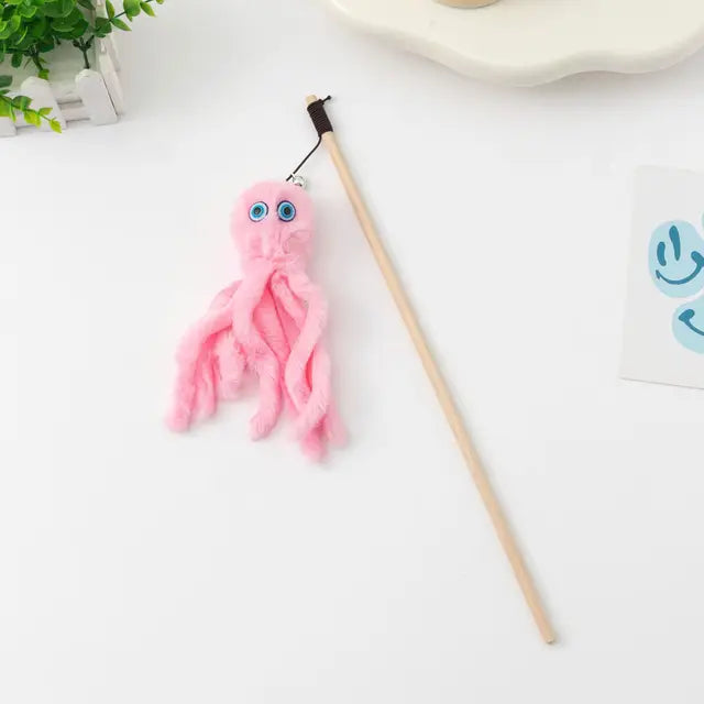 Octopus Plush Cat Teaser Stick