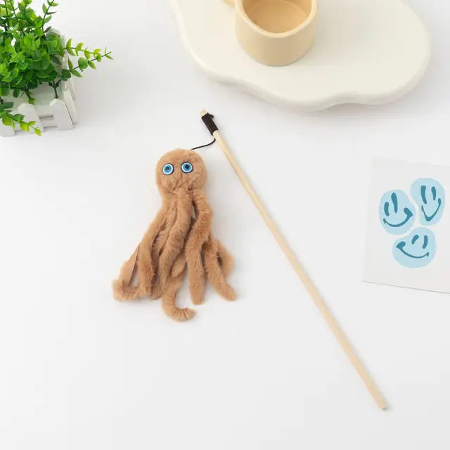 Octopus Plush Cat Teaser Stick