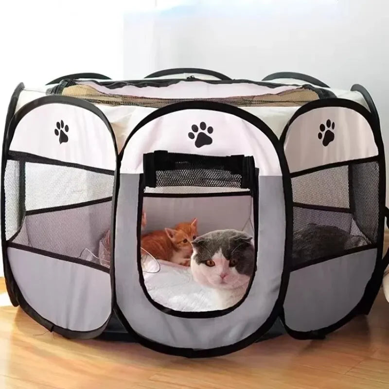 Octagon Pop-Up Foldable Mesh Pet Cage