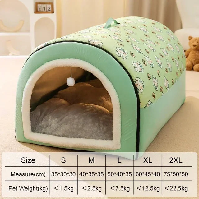 2 in 1 Winter Dog Kennel with Detachable Fluffy Bed